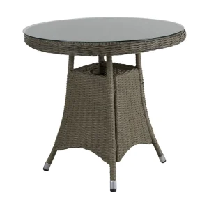 Hornbrook matbord - Beige med glas 80 x 73 cm från Brafab- Bra Möbler I lager