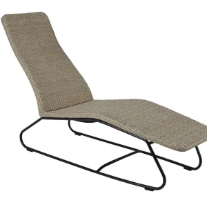 risnedsättning Akleja solsäng - Beige med beige dyna Svart aluminium från Brafab- Bra Möbler