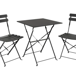 Ponte caféset - Svart 2 stolar & bord 60x60 cm från Brafab- Bra Möbler Begränsat erbjudande