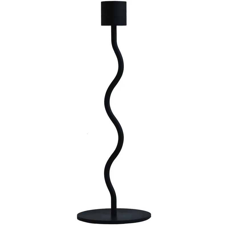 I lager Curved Ljushållare 23 cm, Svart