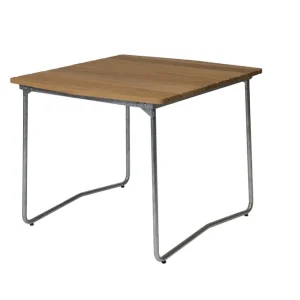 Bord B31 - Oljad ek/galvat 84 x 92 cm från Grythyttan Stålmöbler- Bra Möbler Fynd