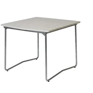 Bord B31 - Vitlackad ek/galvat 84 x 92 cm från Grythyttan Stålmöbler- Bra Möbler Extra rabatt