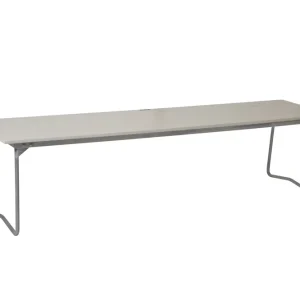 Bänk 9 - Vitlackad ek/galvat 170 cm från Grythyttan Stålmöbler- Bra Möbler Sista chansen