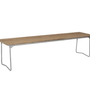 Bänk 9 - Teak/galvat 170 cm från Grythyttan Stålmöbler- Bra Möbler Lägg i varukorgen