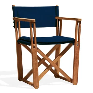 Kryss loungestol - Teak/blå Agora från Skargaarden- Bra Möbler Premium