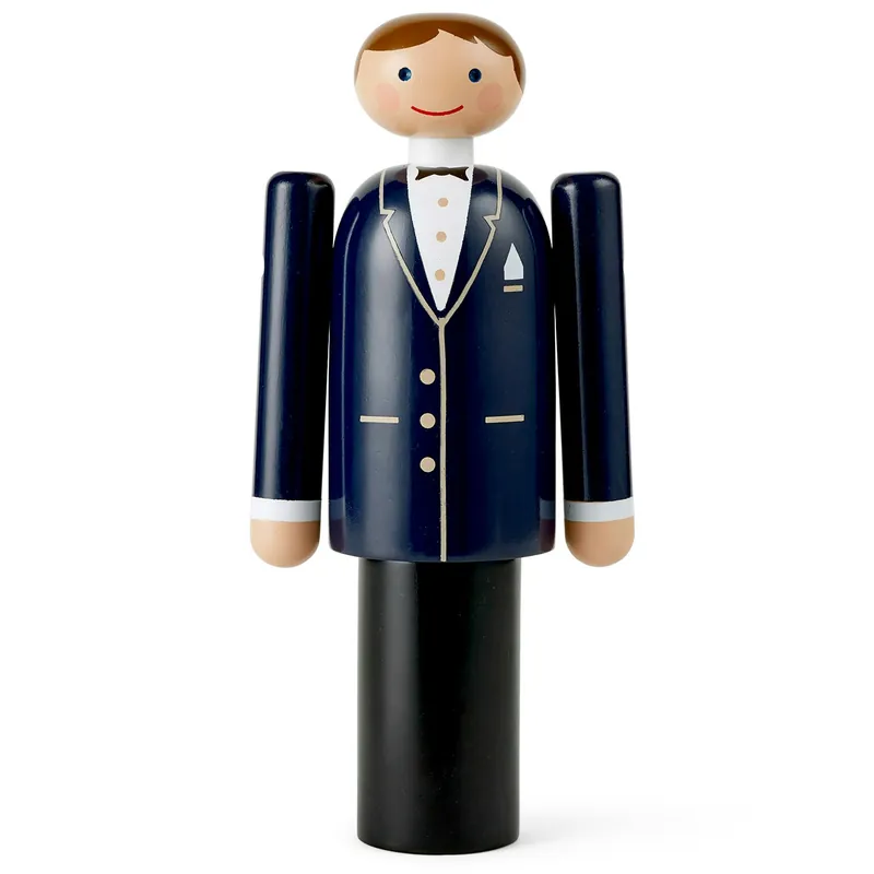 Begränsad tid Groom Träfigur, Svart/Svart / Vit