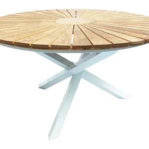 Mexico matbord - Vit/teak 140 cm från Venture Design- Bra Möbler Köp nu