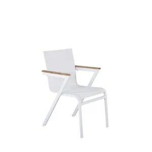 risnedsättning Mexico karmstol - Vit/teak från Venture Design- Bra Möbler