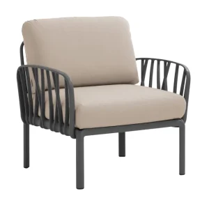 Utförsäljning Komodo fåtölj - Antracit med beige dyna (Sunbrella) från Brafab- Bra Möbler