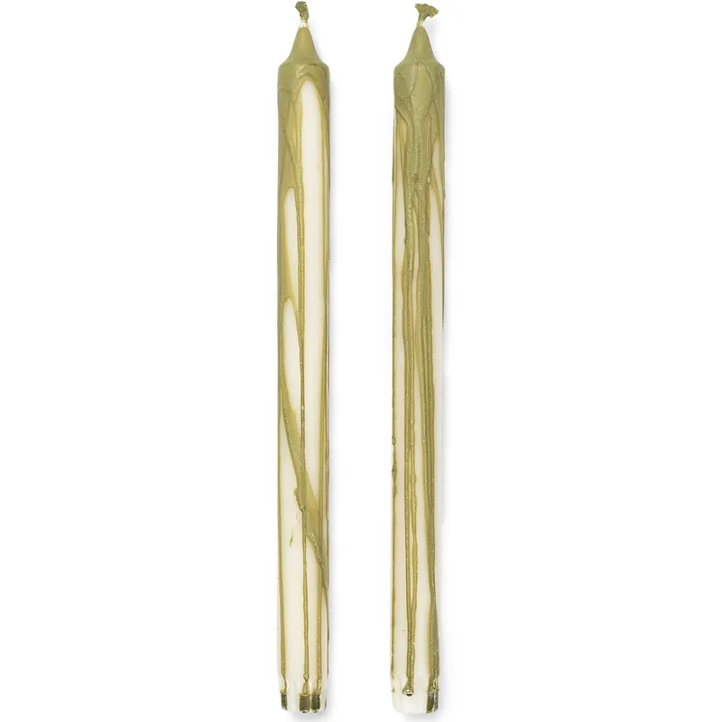 Begränsat antal Dryp Ljus 30 cm 2-pack, Olivgrön