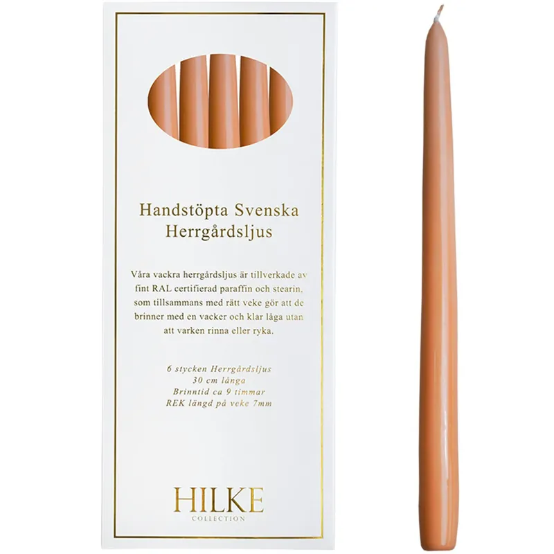 Beställ nu Ljus 30 cm 6-pack, Aprikos