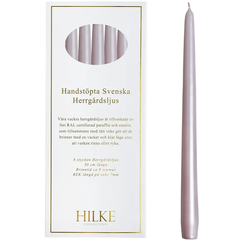 Ljus 30 cm 6-pack, Dimrosa Pärla Erbjudandepris