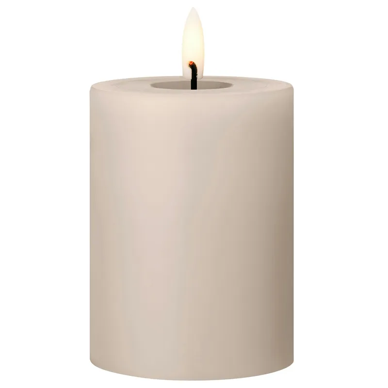 Endast denna vecka Led-Blockljus 10 cm, Linen Grey