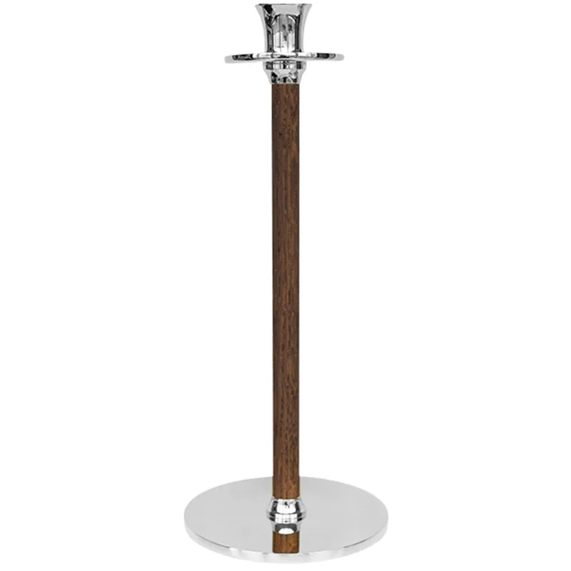 Billig Alto Basso Ljusstake 30 cm, Valnöt/Förnicklad
