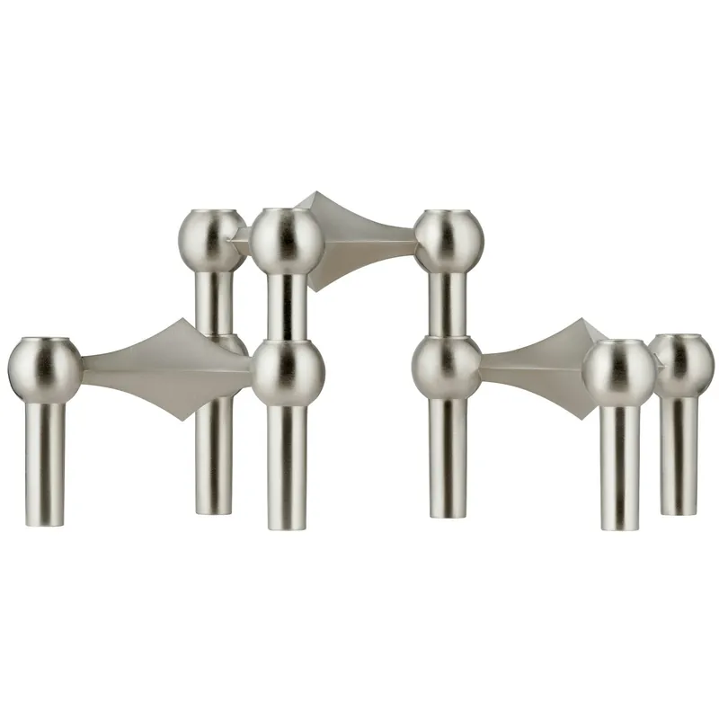 Kundfavorit Nagel Ljusstake 3 Delar, Brushed Chrome