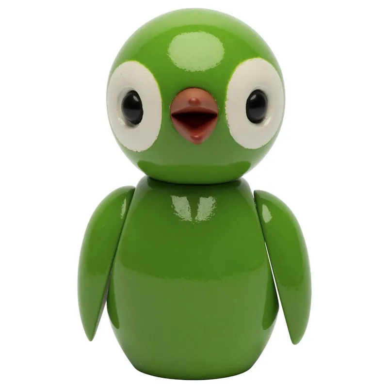 Endast denna vecka Grateful Spring Bird Träfigur 6,5 cm, Grön