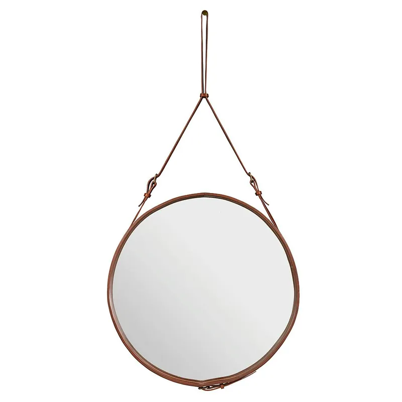 Adnet Väggspegel Cirkulär 70 cm, Brun Kampanj