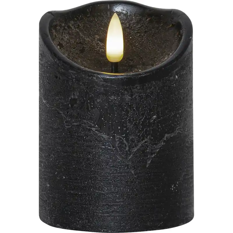Flamme Rustic LED Blockljus Svart, 10 cm Rabatter