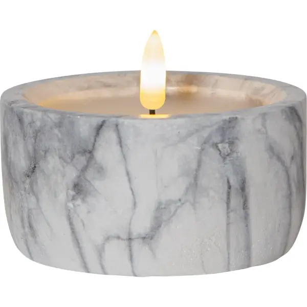 Utförsäljning Flamme LED Blockljus Marmor, 7,5 cm