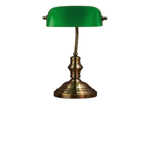 Endast idag Bankers Bordslampa Stor, Oxid/Grön