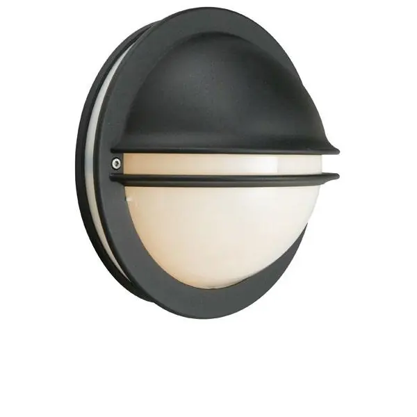 Berlin 611 Vägglampa E27 Ip54, Svart/Opal I lager