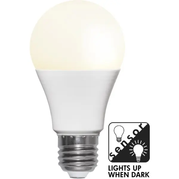 Säker betalning Normal Led 5,2W E27 Sensor/Skymningsrelä vit
