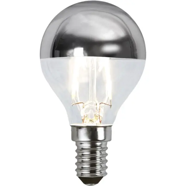 Toppförspeglad Klotlampa Led Silver 2700K E14 dim Extra rabatt