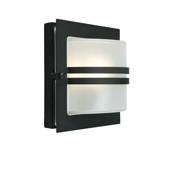 Bern 651 Vägglampa IP54, Svart med frostat glas Lågt pris