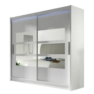 Scandinavian Choice Prag Garderob med Spegel 180x215 cm Vit - Förvaring Rabatt