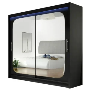 Handla nu Scandinavian Choice Prag Garderob med Spegel 180x215 cm Svart - Förvaring