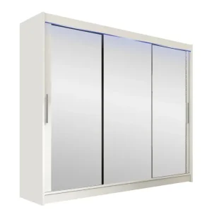 Sia Garderob med Spegel 250x215 cm Vit - Förvaring Säker betalning
