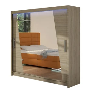 Extra rabatt Scandinavian Choice Prag Garderob med Spegel 180x215 cm Beige - Förvaring