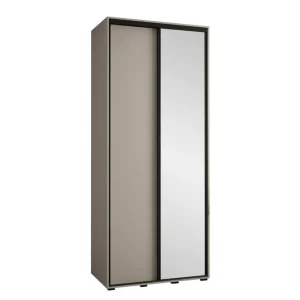 Norrebon Garderob med Spegel 100x235 cm Beige - Förvaring Populär
