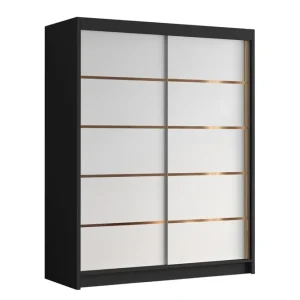 I lager Emet Garderob 150x200 cm Vit/Svart - Förvaring
