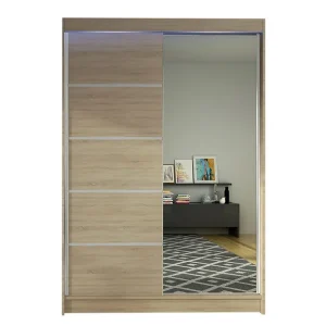 Sista chansen Liverpool Garderob med Spegel 120x200 cm Beige - Förvaring