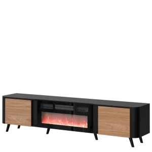 Endast denna vecka Clement Tv-bänk 200 cm Svart/Brun - Möbler