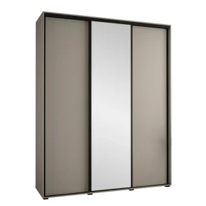 Norrebon Garderob med Spegel 200x235 cm Beige - Förvaring Kampanjpris