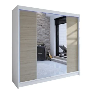 Canderbury Garderob med Spegel 180x215 cm Brun/Vit - Förvaring Trygg betalning