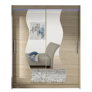 Leila Garderob med Spegel 150x200 cm Beige - Förvaring Köp nu