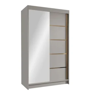 Narbonne Garderob med Spegel 100x200 cm Beige - Förvaring Erbjudande