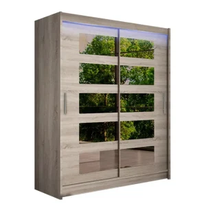 Leila Garderob med Spegel 150x200 cm Beige - Förvaring Premium