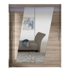 Leila Garderob med Spegel 150x200 cm Beige - Förvaring Endast denna vecka