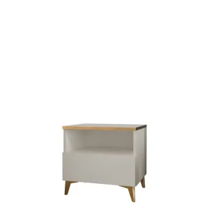 Rabatt Royston Sängbord 50 cm Beige - Möbler