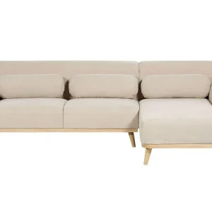 I lager Bree Hörnsoffa 3-sits Beige/Ljust trä - Möbler