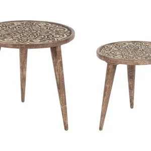 Premium Freida Satsbord 45 cm Mörkt trä/Guld - Möbler