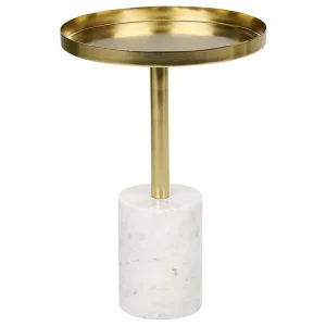 Charis Sidobord 36 cm Guld/Vit - Möbler Sista chansen