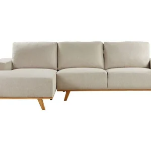 Gaines Hörnsoffa 3-sits Beige/Ljust trä - Möbler Nedsatt pris