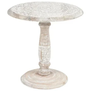 Rea Drusilla Sidobord 45 cm Ljust trä/Vit - Möbler