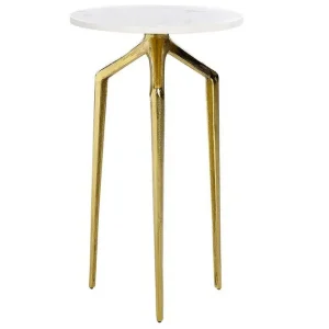 Bästa pris Fiori Sidobord 30 cm Vit/Guld - Möbler