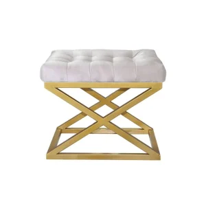 Rea Gillie Sittpuff 40 cm Guld/Vit - Möbler